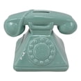 thumbnail image 3 of Vintage Nostalgia Teal Rotary Telephone 7"L Money Coin Piggy Bank Decor, 3 of 5