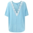 thumbnail image 5 of Tank Tops for Women Plus Size Women's Short Sleeve Shirts Henley Dressy Casual Summer Tops 2025 Trendy Blouses Cute T-Shirts Outfits Clothes, 5 of 5