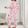 thumbnail image 6 of FDGIU ‌‌‌‌Women's Plus Size Valentine Pajama Set - 2 Piece Long Sleeve Button Down Sleepwear with Heart Print, 6 of 7