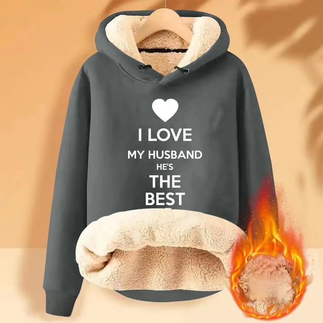 Aqestyerly Sweat à Capuche d'Hiver Chaud pour Femmes avec Poche Manches Longues