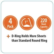 Pen+Gear White 1-Inch D-Ring Durable View Binder