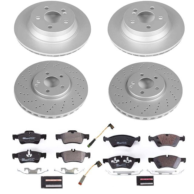 Power Stop Front and Rear Euro-Stop ECE-R90 Certified Brake Pad and Rotor Kit ESK4516