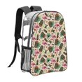 thumbnail image 3 of Kdxio Tropical Mask Flamingo Clear Backpack, Transparent Bookbag for School for Women Men, Capacity Clear Bag for College, Travel, 3 of 7