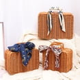 thumbnail image 3 of Bangcool Travel Makeup Case Vintage Rattan Woven Cosmetic Organizer Box Picnic Suitcase, 3 of 10