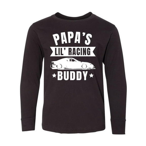 Inktastic Papas Lil Racing Buddy Long Sleeve Youth T-Shirt
