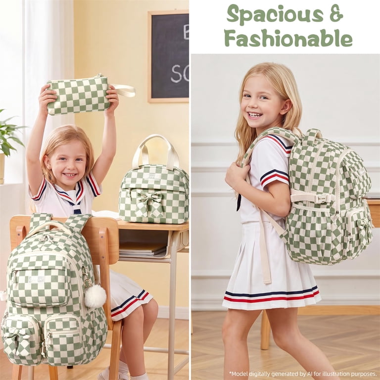 3PCS Corduroy Backpack with Lunch Box & Pencil Pouch | Teen School