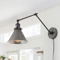 thumbnail image 4 of LNC Modern Gray Wall Sconce Lighting Dimmable Swing Arm Plug-In Hardwired, 4 of 8