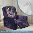 thumbnail image 3 of FKELYI Stretch Recliner Slipcover for Single Seat Reclining Chair Marble Purple Rose Butterfly Moon Print Sofa Couch Cover with Pocket Furniture Protector, 4 Pack, 3 of 7