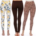 thumbnail image 1 of White Mark Women's 3-Pack Soft Stretchable Printed Leggings, 1 of 2