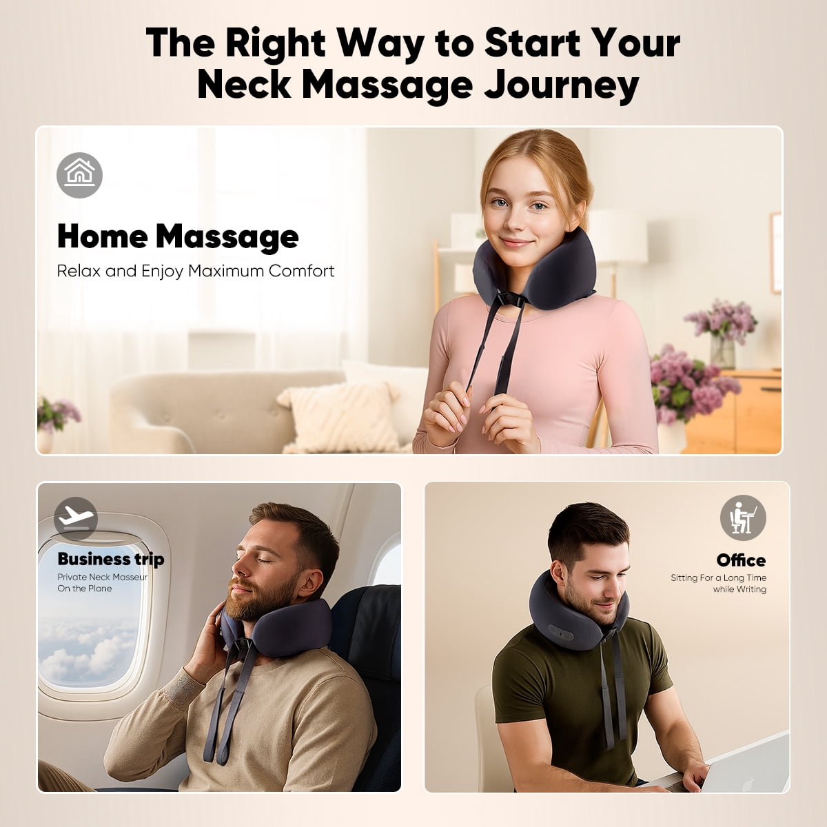 Neck Massager for Deep Tissue,Shiatsu Neck Massager with Heat,Rechargeable 3D Kneading for Home Office Car Travel,Gifts for Women Men
