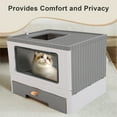 thumbnail image 6 of Mgaxyff Enclosed Cat Litter Box Large with Lid Cover&Litter Scoop Foldable Cat Toilet Cat Self-Grooming Side Panel w/ Easy Cleaning Tray, 6 of 8