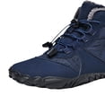 thumbnail image 3 of Botas Senderismo Forrado De Piel Nieve Felpa Acogedoras Mujeres Hombres para El Invierno (41) Azul, 3 of 8