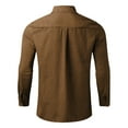 thumbnail image 3 of Gubotare Plus Size Shirts Men Dress Shirts for Men Long Sleeve Regular Fit Shirts (Khaki,XXL), 3 of 4