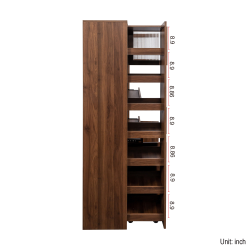 Kitchen pantry cabinet with multi-functional pull-out multi-tier storage shelf,Farmhouse Storage Cabinet with 4 Doors,Pantry Organizers for Kitchen,Dining Room
