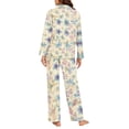 thumbnail image 6 of DISNIMO Dragonfly Flower Printed Womens Pajama Sets 2 Piece Pj Sets Loose Fits Nightwear with Long Pants Long Sleeve Sleepwear Button Down Comfywear Loungewear, 3XL, 6 of 7