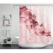 HVEST Minimalism Shower Curtain for Bathroom Decor,Abstract Marbling Shower Curtain with Hooks Set,Pink Water Ripple Polyester Waterproof Durable Fabric Bath Accessories,60x72 Inches
