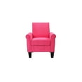 thumbnail image 5 of Linen Fabric Accent Sofa Chair with Soft Seat Cushion, Comfy Sofa Chair with High Backrest and Black Wood Legs, Upholstered Armchair Couch for Reading, Living Room, Easy to Maintain, Pink, 5 of 9