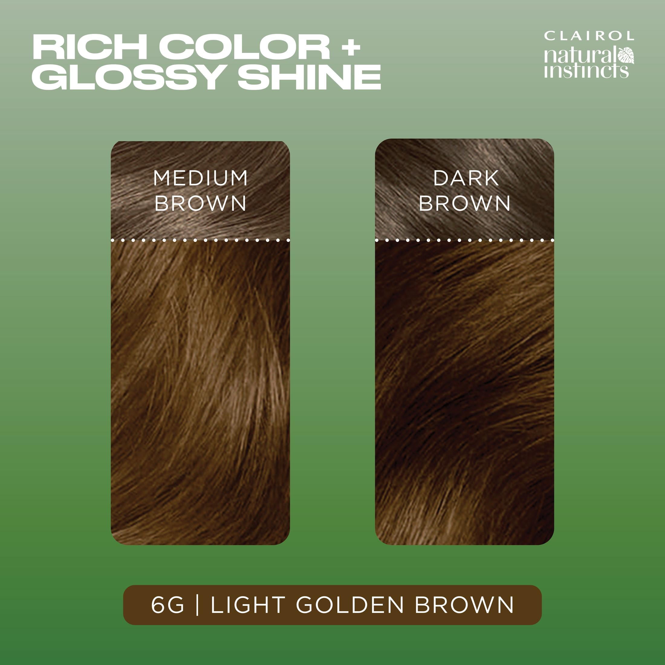 Clairol Natural Instincts Demi-Permanent Hair Color Creme, 6G Light Golden Brown, Hair Dye, 1 Application