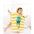 thumbnail image 4 of Poncho con capucha para baño/piscina/playa para niños, toalla de playa de algodón con estampado de animales de dibujos animados para bebés y niños-Robot- oso de fresa Electrónica, 4 of 5