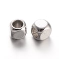 thumbnail image 1 of Cube Brass Spacer Beads Platinum 3x3x3mm Hole: 2mm, 1 of 1