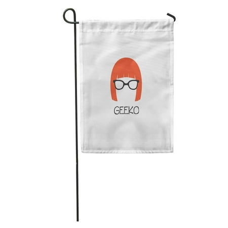 SIDONKU Lady Geek Girl Woman Coding Designer Glasses Brand Branding Brilliant Garden Flag Decorative Flag House Banner 12x18 inch
