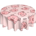 thumbnail image 6 of Pink Cute Pig Round Tablecloth 60 Inch, Washable Polyester Table Cloth Cover, Water Resistant Spill Proof Table Cloth for Kitchen Holiday Dining Room Party Picnic Decor, 6 of 6