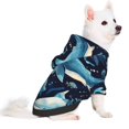 thumbnail image 2 of Honeii Playful Whales Underwater Scene Print Small Dog Hoodies Pet Hooded Sweatshirts Fall Winter Puppy Cat Sweaters Warm Clothes for Small Dogs Outfits Costume-XX-Large, 2 of 7
