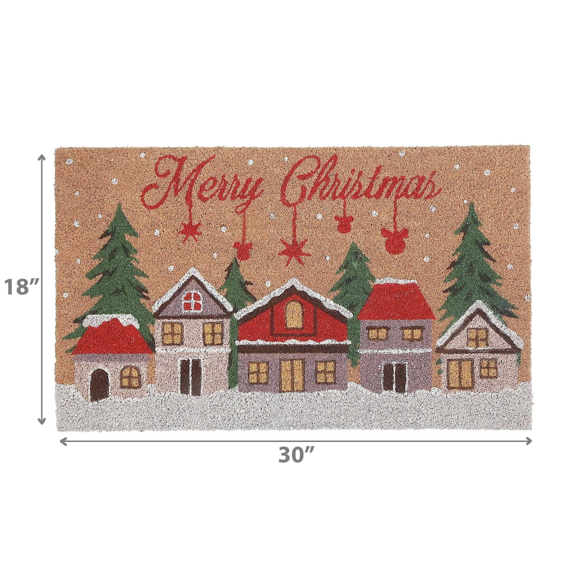 Coir Door Mat (Winter Village - Merry Christmas)