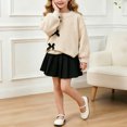 thumbnail image 3 of Mnyotv Spring Fall Clothes for Girls Long Sleeve Bow Tops and Skirts 2Pcs Sets Back to School Outfits Size 4Y, 3 of 6