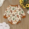 thumbnail image 5 of Gibobby Mameluco para niño Bebé niños niñas manga larga estampados de animados pulóver recién nacido sudadera monos(Beige, 12-18 Meses), 5 of 5