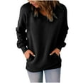 thumbnail image 2 of Oksale V Neck Sweatshirts for Women Loose Long Sleeve Sweatshirt Solid Color Sports Pullover with 2 Pockets Cozy Classic Fit Tops 2025, 2 of 9