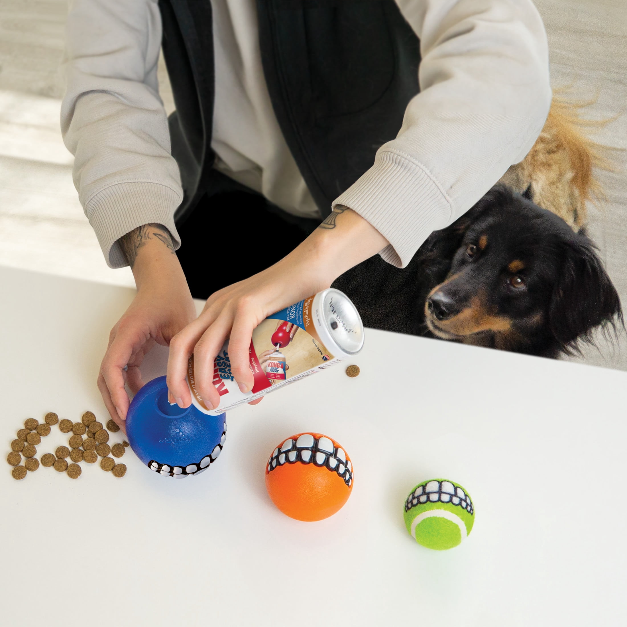 KONG® Grinz Tennis Balls by Rogz Dog Toys, Variety Pack, Small, 3 Count