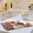 thumbnail image 6 of Elegant Cat and Tulip Flower Dish Drying Mat 18x24 Absorbent Microfiber Draining Rack Pad for Kitchen Counter Sink, 6 of 8