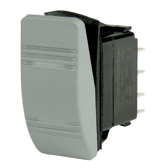 BEP 1001812 Contura Rocker Switch Weather Resistant On-On DPDT 1/4" Blade Terminals Illuminated Amber for Marine / Industrial 12V-24V Systems