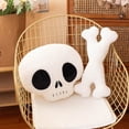 thumbnail image 5 of QLUEWX Halloween Bone Plush Pillow, 13.8 Inch Soft Fluffy Skeleton Stuffed Cushion, Spooky Gothic Decor for Sofa Bed Home Halloween Party Gift for Kids Adults, 5 of 6