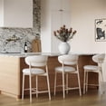 thumbnail image 2 of Pemberly Row Cream Performance Textured Velvet Counter Stool, 2 of 6