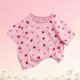 thumbnail image 5 of Blusas y camisas de manga corta con cuello redondo para niña, camiseta de verano con estampado de corazones, manga corta, top holgado y dulce de moda para bebé, top de algodón para niña., 5 of 9