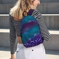 thumbnail image 5 of Disketp Purple and Green Glitter Mochila de Lona Estampada, Mochila Escolar de Viaje Ligera para Estudiantes y Portátil-Medium, 5 of 5