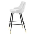 thumbnail image 3 of Bar Stool Chair Barstool, Velvet, White, Modern Contemporary Urban Design, Bar Pub Cafe Bistro Hotel Restaurant Hospitality, 3 of 8