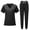 Black, variant on Minjewel Women's Round Neck Short Sleeve Scrubs for Women Set with Pockets, Lightweight & Professional Uniform for Nurses & Caregivers,Black L