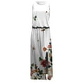 thumbnail image 4 of Xihbxyly Sleeveless Dress for Women 2024, Women's Sexy Sleeveless Printing Party Hem Opening Dresses Floral Long Summer Dress Cotton Midi Dress with Pockets Warehouse Deals Sale, 4 of 5