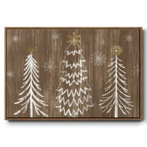 Barnwood Wonderland Collection A - Framed Gallery Wrapped Holiday Canvas - 27 x 41 - Rosewood Frame