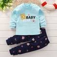thumbnail image 2 of TOWED22 Toddler Baby Girl Clothes Outfit Long Sleeve Ruffle T Shirt Top Bell Bottom Pants Two Piece Fall Winter Outfits Size:2-3 Y,Color:Sky Blue, 2 of 6