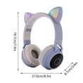 thumbnail image 3 of 2021 Auriculares plegables inalámbricos Bluetooth LED con orejas de gato Micrófono incorporado Compatible con cable de audio y tarjeta TF, 3 of 8