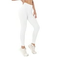 thumbnail image 2 of HVOBTTY Womens Slim Leg Leggings, Summer Pants for Women, Womens Comfortable Solid Color Slim Tight Elastic Fitness Sports Yoga Long Leggings White, S, 2 of 4
