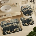 thumbnail image 6 of 4Pcs Farmhouse Silhouette Shower Curtain Sets, Bath Mat and Rugs, Bison Jungle Mountain Shower Curtain with Hooks for Bathroom, 6 of 8