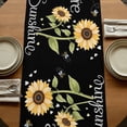 thumbnail image 5 of Table Runners 90 Inches Long Dress Scarves, You Are My Sunshine Farmhouse Coffee/Dining/Kitchen Table Runner for Living Room, Yellow Sunflowers Cute Bees Heart Black 13x90 Inch, 5 of 9