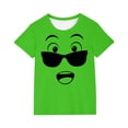 thumbnail image 2 of HOMADLES Short Sleeve Shirts for Boys Graphic Tees Summer Casual Daily T-Shirts, Green 12-13 T, 2 of 6