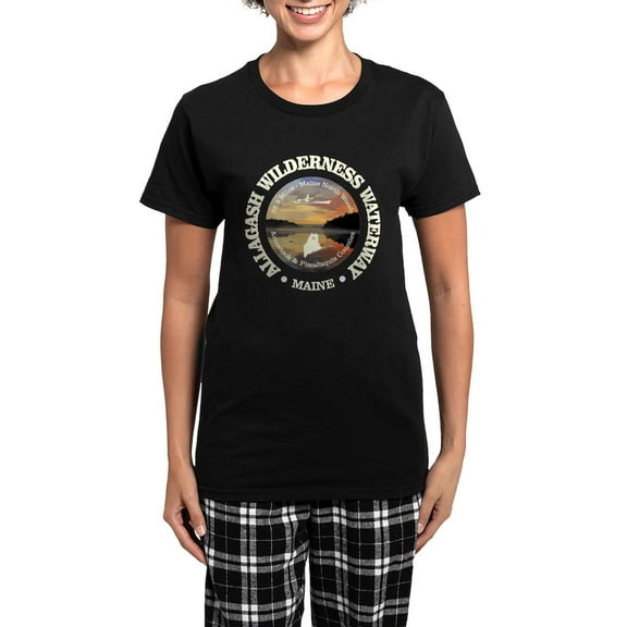 CafePress - Allagash Wilderness Waterway Pajamas - Women's Short Sleeve Print T-Shirt and Pants Dark Cotton Pajama Set