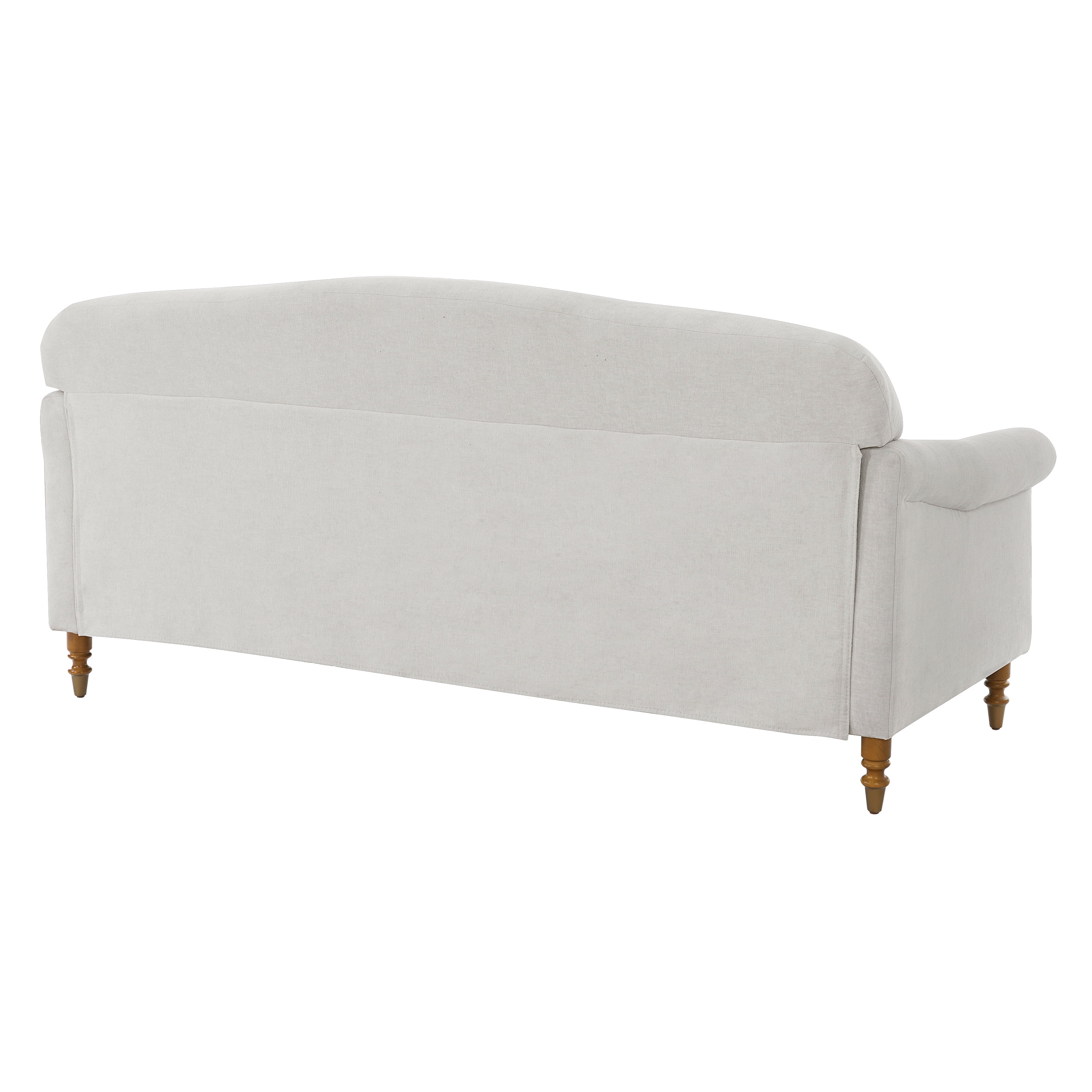 Elegant 77.5-Inch Loveseat Sofa with Rolled Arms and Chenille Upholstery, 2-Seater Couch for Living Room and Reading Corner, Light Grey